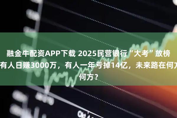 融金牛配资APP下载 2025民营银行“大考”放榜：有人日赚3000万，有人一年亏掉14亿，未来路在何方？